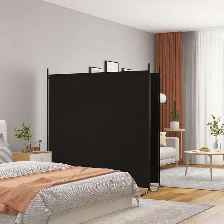 vidaXL 6枚パネル 間仕切り ブラック 348x180 cm 布製家具 間仕切り(代引不可)