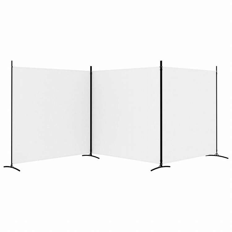 vidaXL 6枚組パネル 間仕切り ホワイト 525x180 cm 布製家具 間仕切り(代引不可)