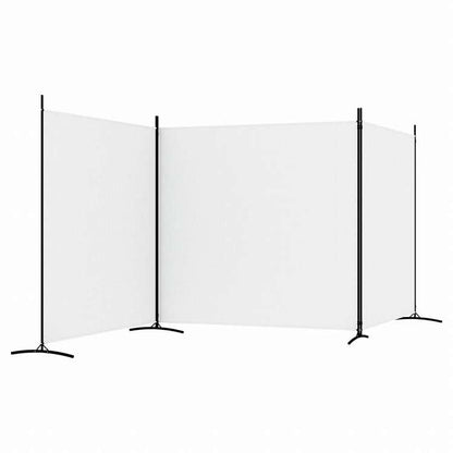 vidaXL 6枚組パネル 間仕切り ホワイト 525x180 cm 布製家具 間仕切り(代引不可)
