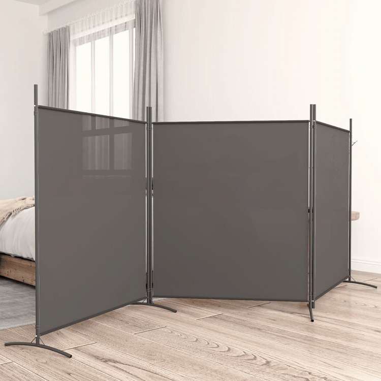 vidaXL 4枚パネル 間仕切り アントラシート 525x180cm 布張り家具 間仕切り(代引不可)