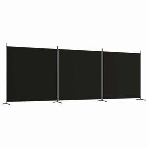 vidaXL 3枚パネル 間仕切り 525x180cm 布製 ブラック家具 間仕切り(代引不可)