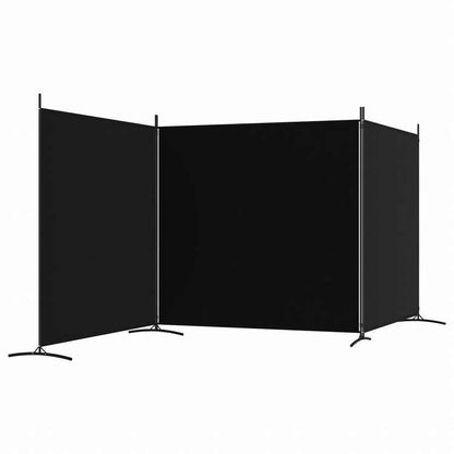 vidaXL 3枚パネル 間仕切り 525x180cm 布製 ブラック家具 間仕切り(代引不可)