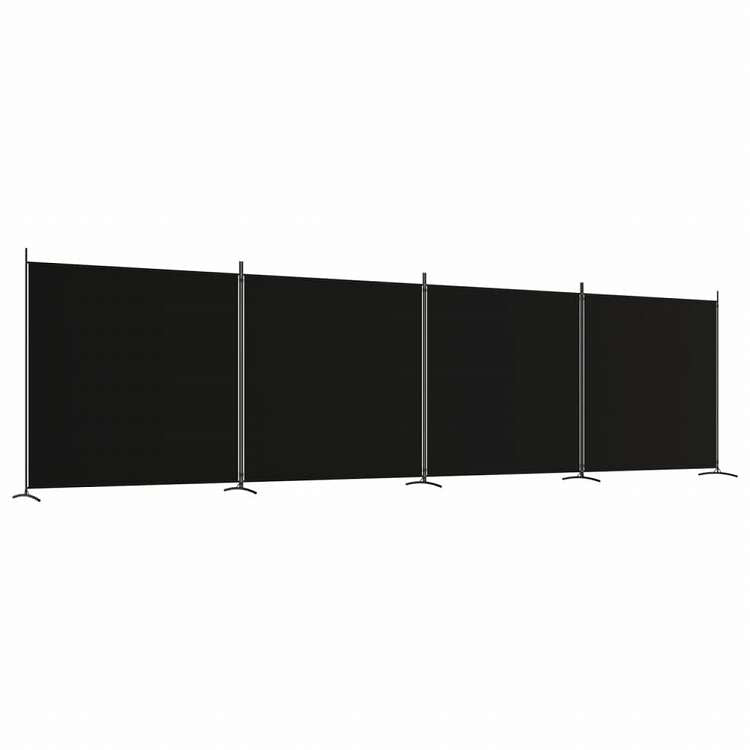vidaXL 6枚パネル 間仕切り ブラック 698x180 cm 布製家具 間仕切り(代引不可)