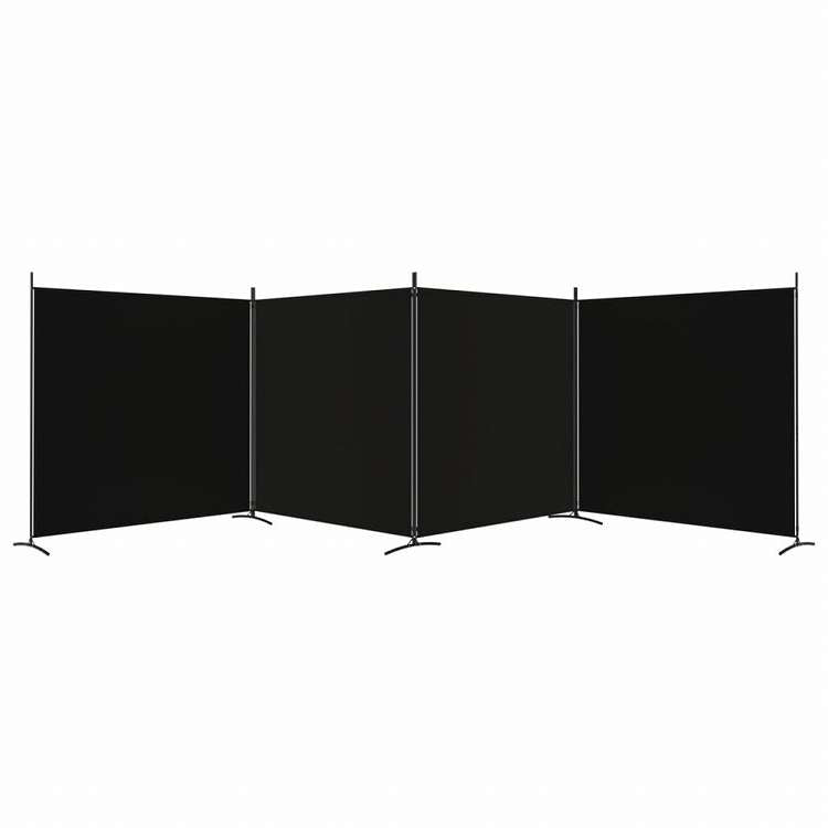 vidaXL 6枚パネル 間仕切り ブラック 698x180 cm 布製家具 間仕切り(代引不可)