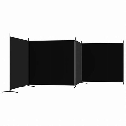 vidaXL 6枚パネル 間仕切り ブラック 698x180 cm 布製家具 間仕切り(代引不可)