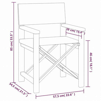 vidaXL ディレクターズチェア 2点セット チーク無垢材 グレー家具 アウトドア家具 屋外椅子 アウトドアベンチチェア(代引不可)