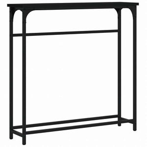 vidaXL コンソールテーブル ブラック 75x19.5x75 cm エンジニアリングウッド家具 テーブル アクセントテーブル エンドテーブル(代引不可)