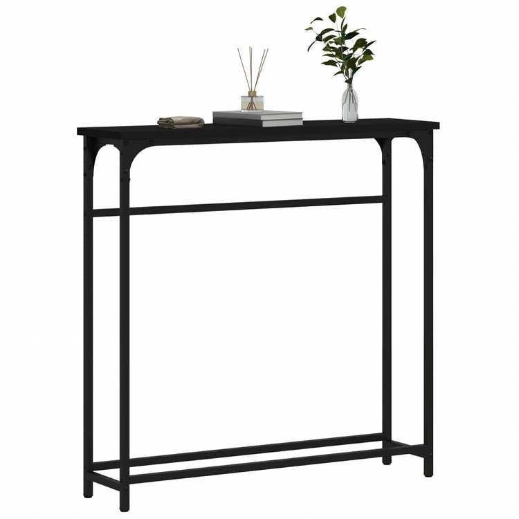 vidaXL コンソールテーブル ブラック 75x19.5x75 cm エンジニアリングウッド家具 テーブル アクセントテーブル エンドテーブル(代引不可)