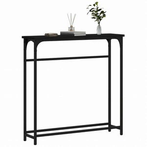 vidaXL コンソールテーブル ブラック 75x19.5x75 cm エンジニアリングウッド家具 テーブル アクセントテーブル エンドテーブル(代引不可)