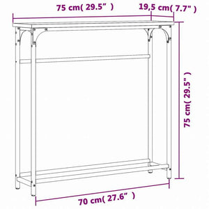 vidaXL コンソールテーブル ブラック 75x19.5x75 cm エンジニアリングウッド家具 テーブル アクセントテーブル エンドテーブル(代引不可)