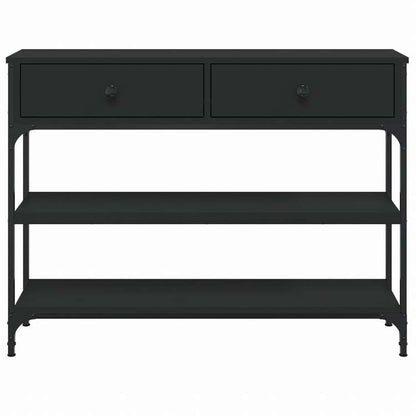 vidaXL コンソールテーブル ブラック 100x25x75 cm エンジニアリングウッド家具 テーブル アクセントテーブル エンドテーブル(代引不可)