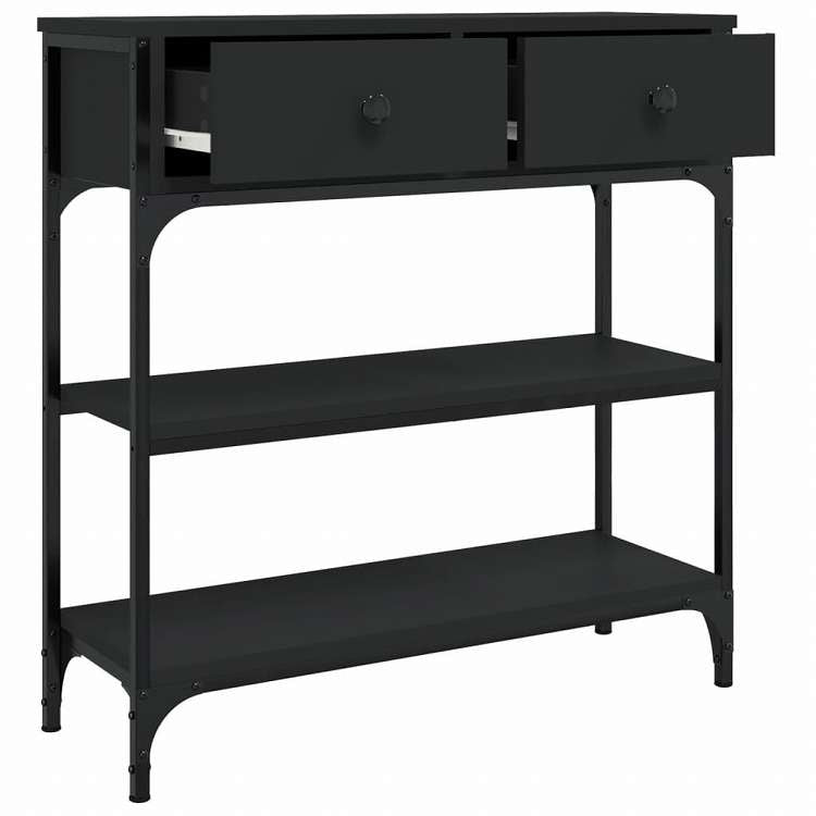 vidaXL コンソールテーブル ブラック 72.5x25x75 cm エンジニアリングウッド家具 テーブル アクセントテーブル エンドテーブル(代引不可)