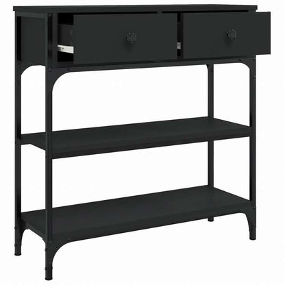 vidaXL コンソールテーブル ブラック 72.5x25x75 cm エンジニアリングウッド家具 テーブル アクセントテーブル エンドテーブル(代引不可)