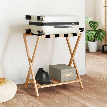 vidaXL 荷物ラック 68x38x58 cm 竹製スーツケース&かばん 旅行用鞄用品 Luggage Racks & Stands(代引不可)