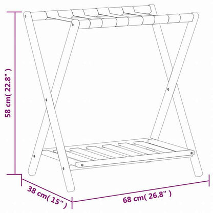 vidaXL 荷物ラック 68x38x58 cm 竹製スーツケース&かばん 旅行用鞄用品 Luggage Racks & Stands(代引不可)