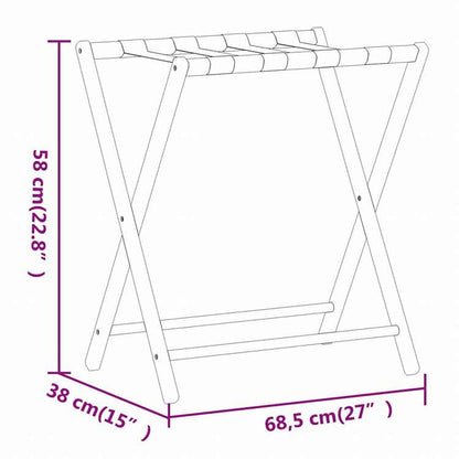 vidaXL 荷物ラック 68.5x38x58 cm 竹製スーツケース&かばん 旅行用鞄用品 Luggage Racks & Stands(代引不可)