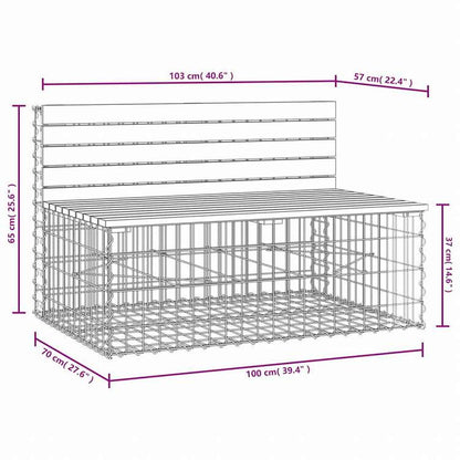 vidaXL ガーデンベンチ 蛇籠デザイン 103x70x65 cm ダグラス無垢材家具 アウトドア家具 屋外椅子 アウトドアベンチ(代引不可)