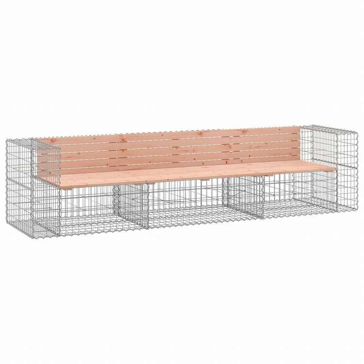 vidaXL ガーデンベンチ 蛇籠デザイン 287x71x65.5 cm ダグラス無垢材家具 アウトドア家具 屋外椅子 アウトドアベンチ(代引不可)