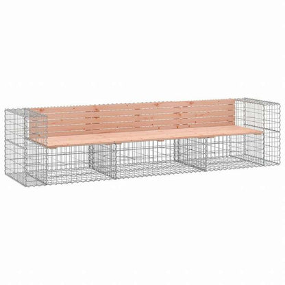 vidaXL ガーデンベンチ 蛇籠デザイン 287x71x65.5 cm ダグラス無垢材家具 アウトドア家具 屋外椅子 アウトドアベンチ(代引不可)