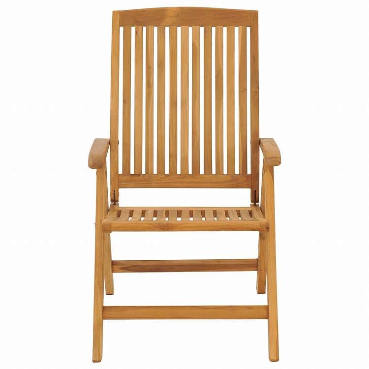 vidaXL リクライニングガーデンチェア クッション付き 4点 チーク無垢材家具 アウトドア家具 屋外椅子 アウトドアベンチチェア(代引不可)