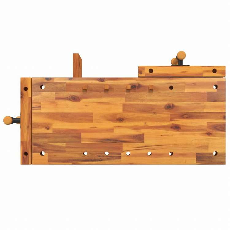 vidaXL 作業台 バイス付き 92x48x83 cm アカシア無垢材ハードウェア ハードウェアアクセサリ 工具収納・整理整頓 ワークベンチ(代引不可)