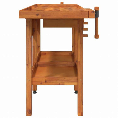 vidaXL 作業台 引き出し&バイス付き 162x62x83 cm アカシア無垢材ハードウェア ハードウェアアクセサリ 工具収納・整理整頓 ワークベンチ(代引不可)