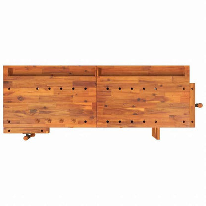 vidaXL 作業台 引き出し&バイス付き 162x62x83 cm アカシア無垢材ハードウェア ハードウェアアクセサリ 工具収納・整理整頓 ワークベンチ(代引不可)