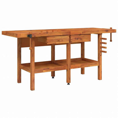 vidaXL 作業台 引き出し&バイス付き 192x62x83 cm アカシア無垢材ハードウェア ハードウェアアクセサリ 工具収納・整理整頓 ワークベンチ(代引不可)