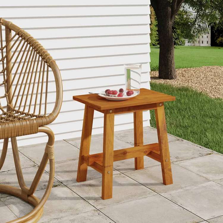 vidaXL スツール 45x29x45 cm 長方形 アカシア無垢材家具 チェア 折り畳み椅子・スツール(代引不可)