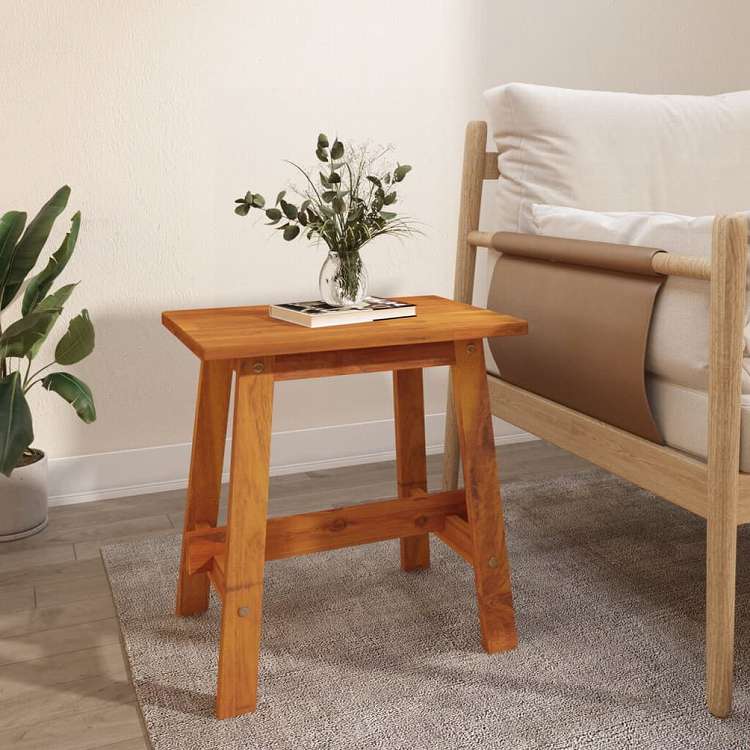 vidaXL スツール 45x29x45 cm 長方形 アカシア無垢材家具 チェア 折り畳み椅子・スツール(代引不可)