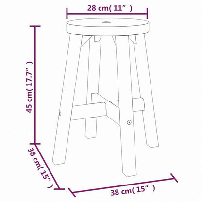 vidaXL スツール ブラウン 38x38x45 cm 丸型 アカシア無垢材家具 チェア 折り畳み椅子・スツール(代引不可)