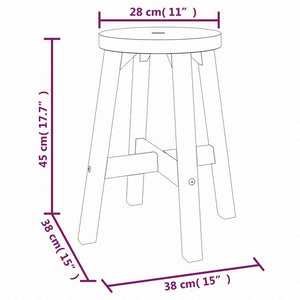 vidaXL スツール ブラウン 38x38x45 cm 丸型 アカシア無垢材家具 チェア 折り畳み椅子・スツール(代引不可)