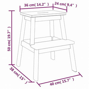 vidaXL 2段スツール 40x38x50 cm アカシア無垢材家具 チェア 折り畳み椅子・スツール(代引不可)