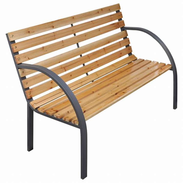 vidaXL ガーデンベンチ 112 cm モミ無垢材家具 アウトドア家具 屋外椅子 アウトドアベンチ(代引不可)