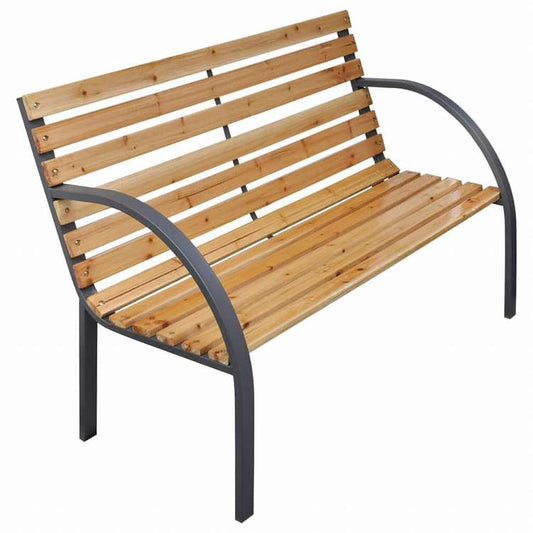 vidaXL ガーデンベンチ 112 cm モミ無垢材家具 アウトドア家具 屋外椅子 アウトドアベンチ(代引不可)