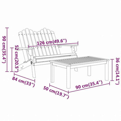 vidaXL アディロンダックガーデンラウンジ4点セット アカシア無垢材家具 アウトドア家具 屋外家具セット(代引不可)