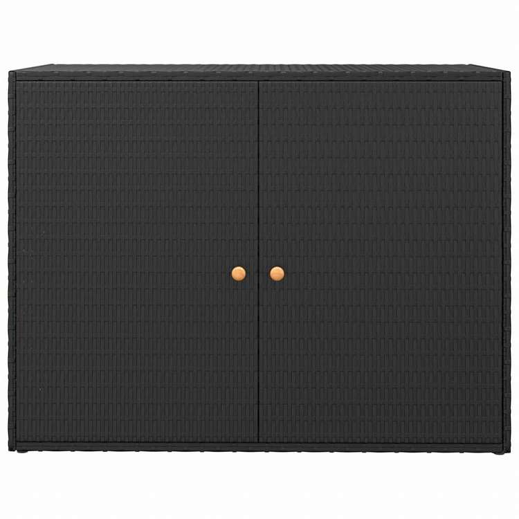 vidaXL 庭用収納キャビネット 100x55.5x80 cm ポリラタン製 ブラック家具 キャビネット&収納 収納キャビネット・ロッカー(代引不可)