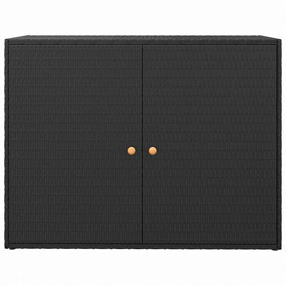 vidaXL 庭用収納キャビネット 100x55.5x80 cm ポリラタン製 ブラック家具 キャビネット&収納 収納キャビネット・ロッカー(代引不可)