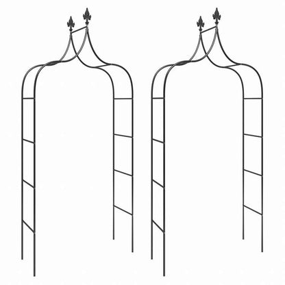 vidaXL ガーデンアーチ 2点 ブラック 120x38x260 cm スチール製ホーム&ガーデン 芝&ガーデン アウトドアリビング アウトドアストラクチャー ガーデンアーチ・トレリス・アーバー・ぺルゴラ(代引不可)