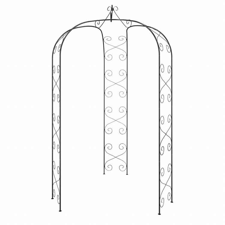 vidaXL ガーデンアーチ O180x255cm スチール製 ブラックホーム&ガーデン 芝&ガーデン アウトドアリビング アウトドアストラクチャー ガーデンアーチ・トレリス・アーバー・ぺルゴラ(代引不可)