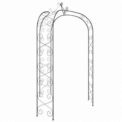 vidaXL ガーデンアーチ O180x255cm スチール製 ブラックホーム&ガーデン 芝&ガーデン アウトドアリビング アウトドアストラクチャー ガーデンアーチ・トレリス・アーバー・ぺルゴラ(代引不可)
