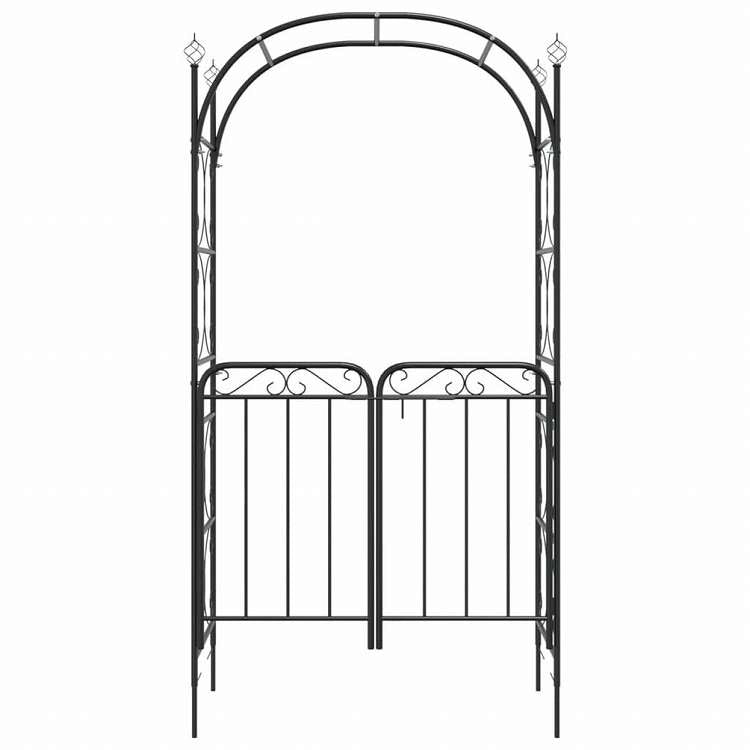 vidaXL ガーデンアーチ ゲート付き 108x45x235cm スチール製ホーム&ガーデン 芝&ガーデン アウトドアリビング アウトドアストラクチャー ガーデンアーチ・トレリス・アーバー・ぺルゴラ(代引不可)