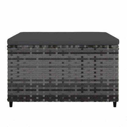 vidaXL ガーデンフットレスト クッション付き グレー ポリラタン製家具 アウトドア家具 屋外フットレスト(代引不可)