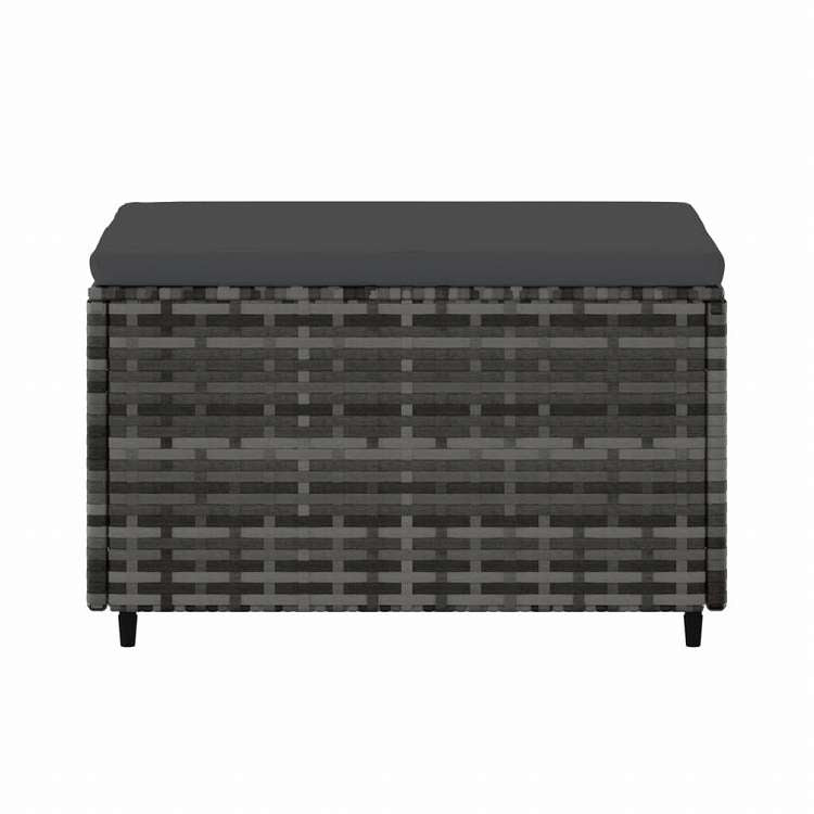 vidaXL ガーデンフットレスト クッション付き グレー ポリラタン製家具 アウトドア家具 屋外フットレスト(代引不可)