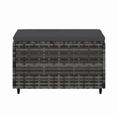 vidaXL ガーデンフットレスト クッション付き グレー ポリラタン製家具 アウトドア家具 屋外フットレスト(代引不可)