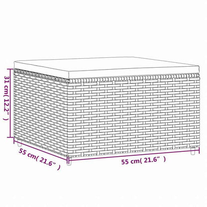 vidaXL ガーデンフットレスト クッション付き グレー ポリラタン製家具 アウトドア家具 屋外フットレスト(代引不可)