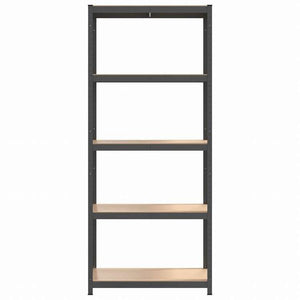 vidaXL 5段シェルフ 2点 アントラシート スチール&エンジニアリングウッドビジネス&工業用 工業用収納 業務用収納棚(代引不可)