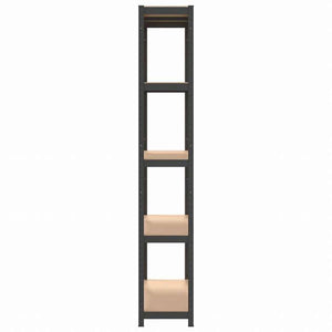 vidaXL 5段シェルフ 2点 アントラシート スチール&エンジニアリングウッドビジネス&工業用 工業用収納 業務用収納棚(代引不可)