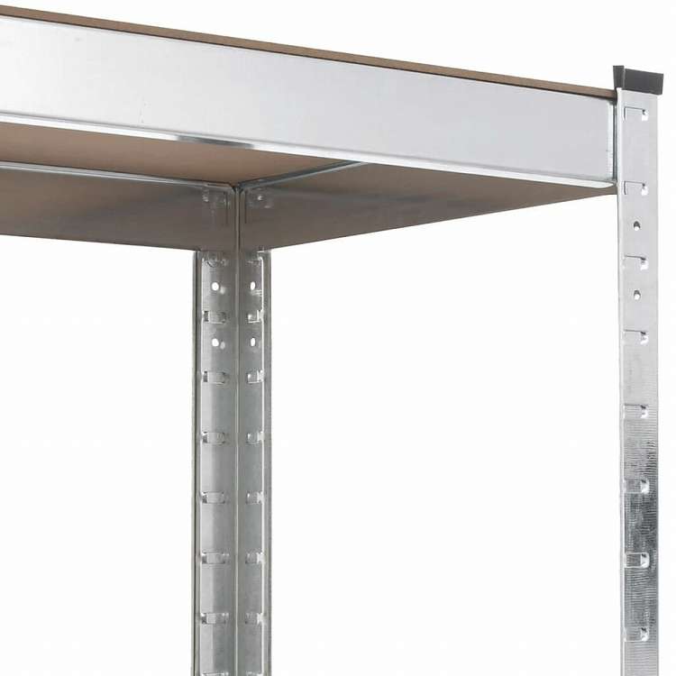 vidaXL 5段シェルフ 4点 シルバー スチール&エンジニアリングウッドビジネス&工業用 工業用収納 業務用収納棚(代引不可)