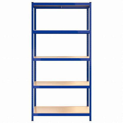 vidaXL 5段シェルフ 4点 ブルー スチール&エンジニアリングウッドビジネス&工業用 工業用収納 業務用収納棚(代引不可)